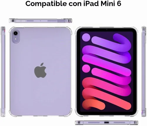 Vista 3 de Callyue Funda transparente para iPad mini 5 / Mini 4 / Mini 3 2 1, funda protectora de goma suave de silicona de esquina lateral para tableta Apple