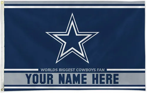 Rico Industries Bandera personalizada con licencia de los Dallas Cowboys, banderas personalizadas de 3 x 5 pies con colores vibrantes del equipo y