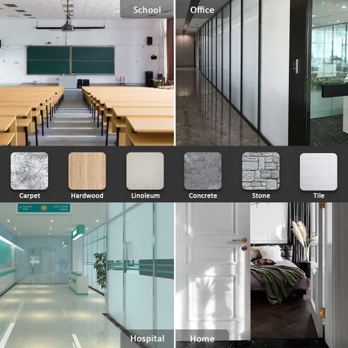 Vista 6 de JQK DSB61-GY-P2 - Paquete de 2 topes de puerta de goma termoplástica suave de alta calidad para la parte inferior de puerta resistente en azulejos