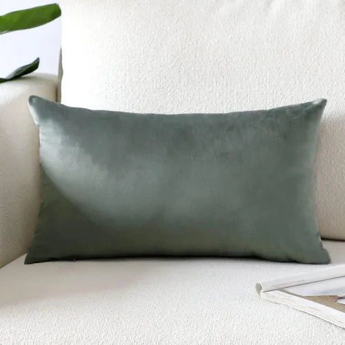 Vista 60 de Artscope Fundas de almohada de terciopelo de lujo, fundas de almohada rectangulares decorativas, fundas de cojín suaves y sólidas para sofá