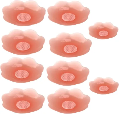 Vista 36 de ICEGIA Fundas para pezones para mujer, impermeables, reutilizables, ultra finas y adhesivas de silicona para pezones, pétalos