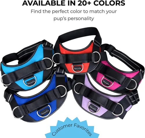 Vista 6 de ShawnCo Arnés esencial para perro, chaleco sin tirones para mascotas con 3 clips de correa, sin estrangulamiento, reflectante, ajustable