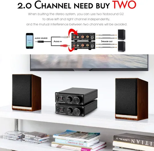 Vista 4 de Nobsound G2 Subwoofer Amplificador de potencia Mini Mono SUB Amp 100W PBTL BTL Bridge Home Theater