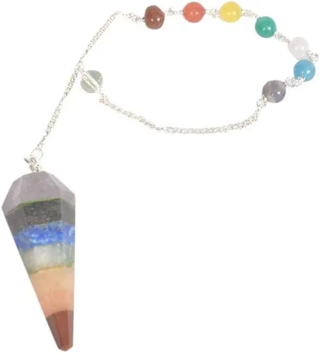 Vista 31 de WholesaleGemShop Péndulo facetado de cristal de piedras preciosas naturales