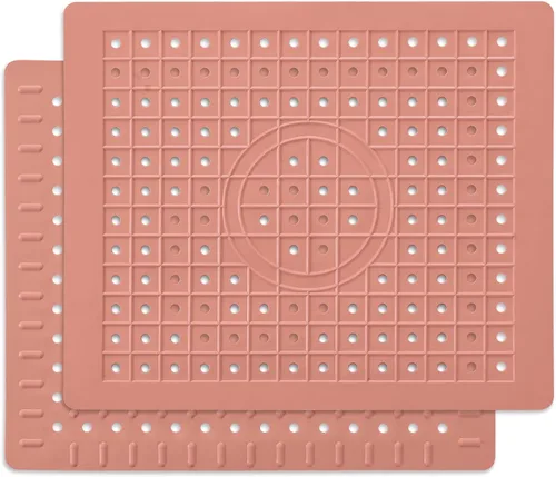 Vista 9 de WILLKOMMEN Tapete para fregadero de cocina, tapete de secado de platos de 12 x 10 pulgadas, alfombrillas protectoras rectangulares para la parte