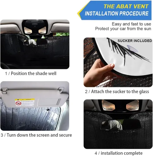 Vista 2 de Boccsty Angry Panda Eyes - Parasol plegable para parabrisas de automóvil, para ventana delantera de camión, bloquea los rayos UV, protector solar