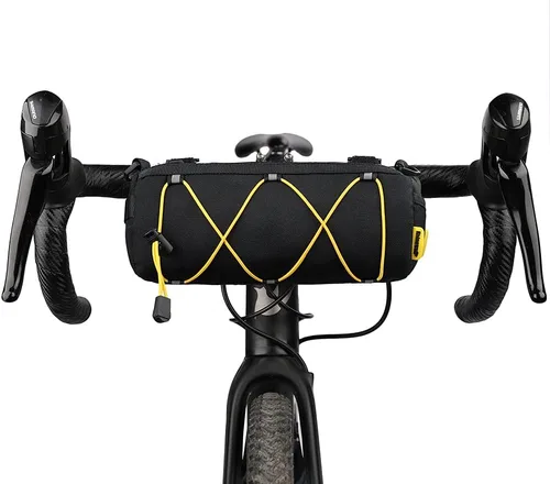 Vista 11 de Rhinowalk - Bolsa para manillar de bicicleta, bolsa delantera para bicicleta de montaña y de carretera, bolsa enrollable de almacenamiento