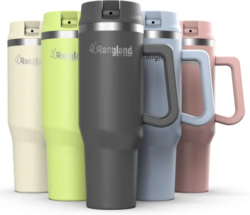 Vaso de 40 oz a prueba de fugas con asa y funda protectora de transporte, taza para botella de agua aislada con tapa con popote a prueba de derrames