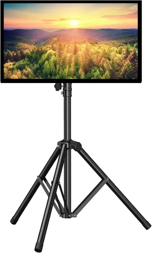 PERLESMITH - Soporte de TV portátil para televisores de pantalla plana LED OLED de 23 a 55 pulgadas, altura ajustable, soporte de TV con VESA 15.748