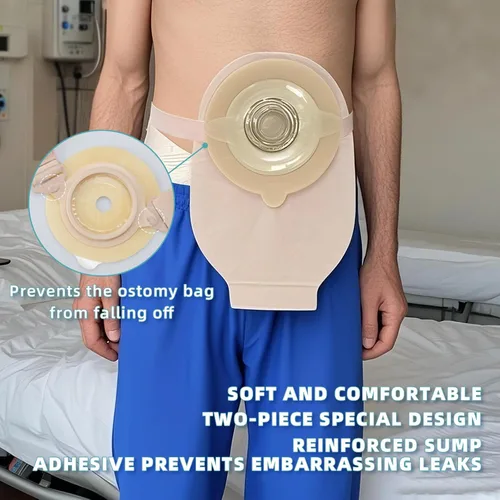 Vista 3 de Paquete de 2 cinturones de soporte de ostomía ajustables, cinturón de colostomía de 31.5 x 1.18 pulgadas, refuerzo del chasis, evita
