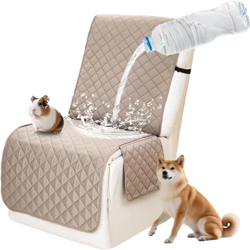 Vista 30 de Fundas impermeables para sofá reclinable seccional en forma de L, 7 piezas, antideslizantes, lavables, juego de fundas reclinables para mascotas