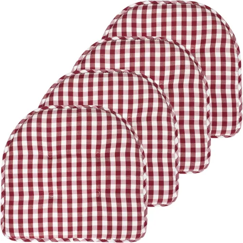 Vista 102 de Sweet Home Collection - Cojín de asiento de espuma viscoelástica y respaldo de caucho antideslizante con capitoné para silla, cojín en U, 17x16 Gris