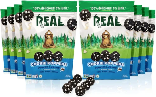 Vista 18 de REAL Mini galletas con chispas de chocolate, galletas horneadas semisuaves sin gluten, sin lácteos, veganas, kosher, paleo, deliciosas mini galletas