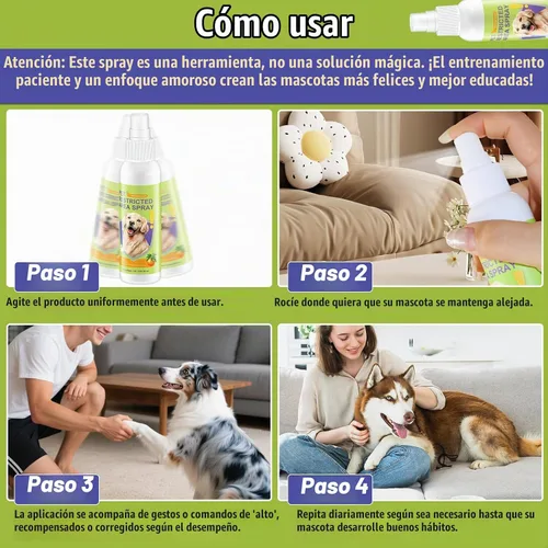 Vista 4 de Spray de manzana amarga para que los perros dejen de masticar, disuasorio de entrenamiento antimasticable para muebles, zapatos y alambres, fórmula