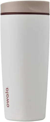 Vista 7 de Owala SmoothSip Slider - Vaso de café aislado de acero inoxidable, reutilizable, taza de café helado, taza de viaje para café caliente, sin BPA, 12
