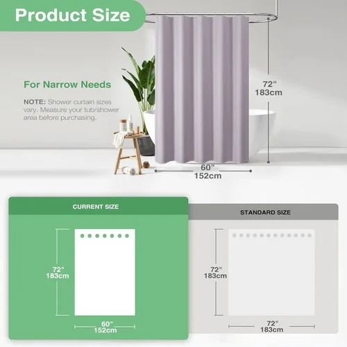 Vista 790 de Cortina de ducha de tela Dynamene verde oscuro - Cortinas de baño de tela de nido de abeja texturizadas resistentes, juego de cortinas de baño