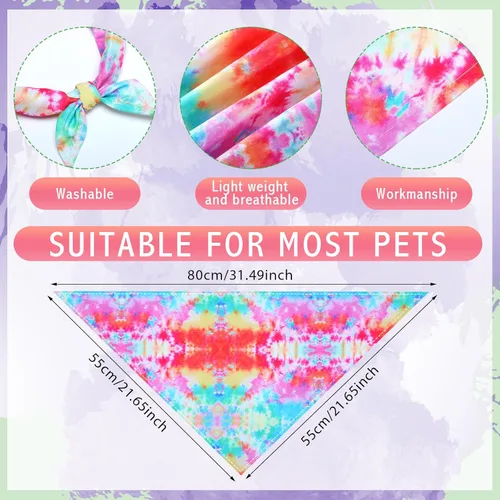 Vista 2 de Silkfly 50 bandanas de verano para perros, bufandas para mascotas, para peluquería, triángulo, lavable, babero para perros grandes, fiesta