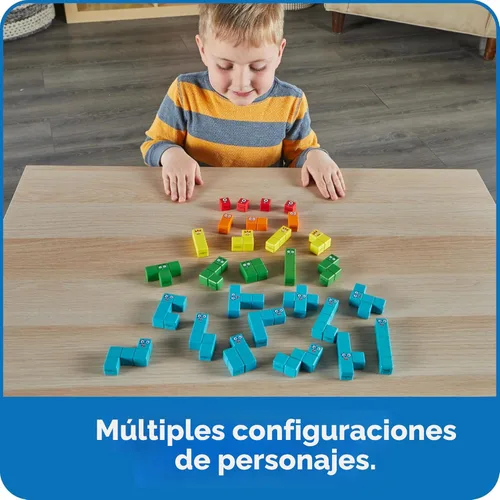 Vista 3 de hand2mind Numberblocks - Juego de actividades de bloques de construcción de madera, juguete apilable de madera, bloques de conteo, números