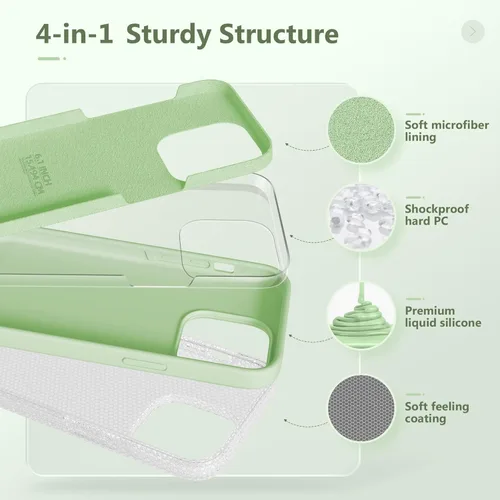 Vista 534 de GONEZ Funda magnética para iPhone 14, compatible con Magsafe, con protector de pantalla + protector de cámara, forro de microfibra antiarañazos