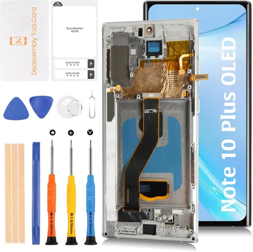 Vista 10 de Nota 10+5G OLED pantalla LCD+Aura marco azul para Samsung Galaxy Note10 Plus/5G SM-N975U N975W N976U 6.8 "pantalla LCD reemplazo táctil