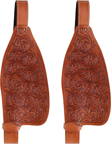 Vista 5 de CHALLENGER Horse Western Leather Replacement Saddle Fenders Pair 52FenderV