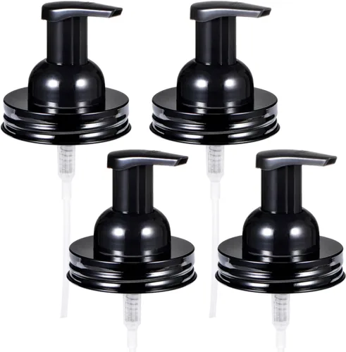 Vista 13 de Amolliar Bomba Dispensadora de Jabón Espumoso en Tarro de Masón, Bomba de Jabón de Espuma de Plástico con Tapa de Acero Inoxidable Resistente a