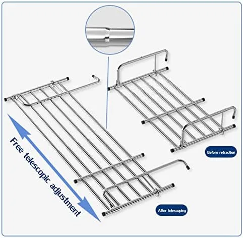 Vista 6 de Stainless Steel Portable Clothes Drying Rack, Retractable Laundry Rack for Balcony & Windowsill, Folding Towel Rack, Indoor/Outdoor Use