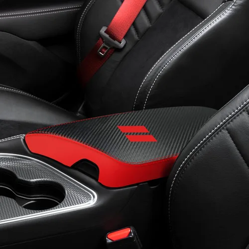 Vista 8 de Funda para reposabrazos de consola central de automóvil para Dodge Challenger 2015-2018 2019 2020 2021 2022 2023, de piel, antiarañazos, protector