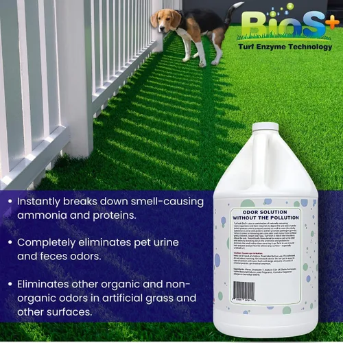 Vista 5 de TurFresh BioS+ Eliminador de olores de mascotas de césped artificial – Concentrado de enzima para orina y heces de perro – Desodorizador al aire