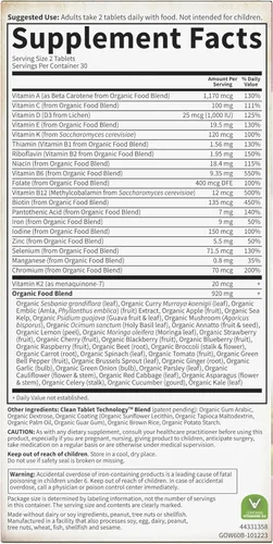 Vista 8 de Multitabletas para mujeres orgánicas de Garden of Life., 658010117739, 60, 1, 1