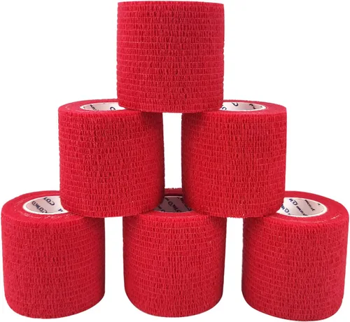 Vista 17 de Vendaje cohesivo autoadherente de 2 x 5 yardas, vendajes de primeros auxilios elásticos deportivos atléticos, cinta veterinaria para esguince