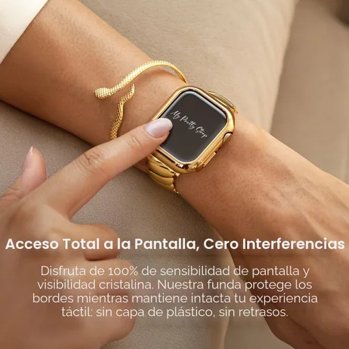 Vista 3 de Glossy XOXO Apple Watch Bumper Case - Touch-Friendly Open Face Design Dorado