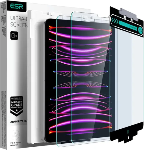Vista 10 de ESR Protector de pantalla para iPad Pro de 11 pulgadas (2022/2021/2020/2018), protector de pantalla para iPad Air 5/4, película de vidrio templado