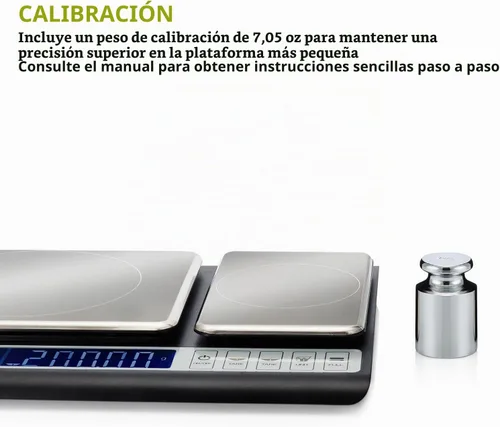 Vista 6 de Smart Weigh, balanza culinaria para cocina, 10 kg x 0.01 g, digital, con plataformas dobles para hornear, cocinar, alimentos e ingredientes