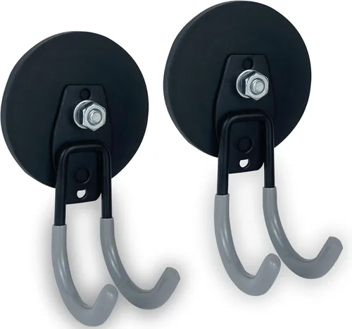 Vista 10 de TSUYA Ganchos magnéticos fuertes, ganchos magnéticos de garaje de 22 libras, ganchos de utilidad resistentes para colgar herramientas de patio