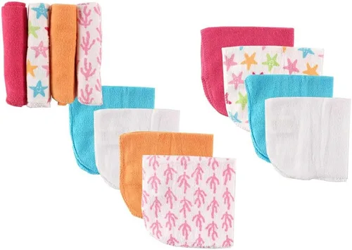 Vista 4 de Luvable Friends Paños unisex de algodón para bebé, color azul sólido, talla única