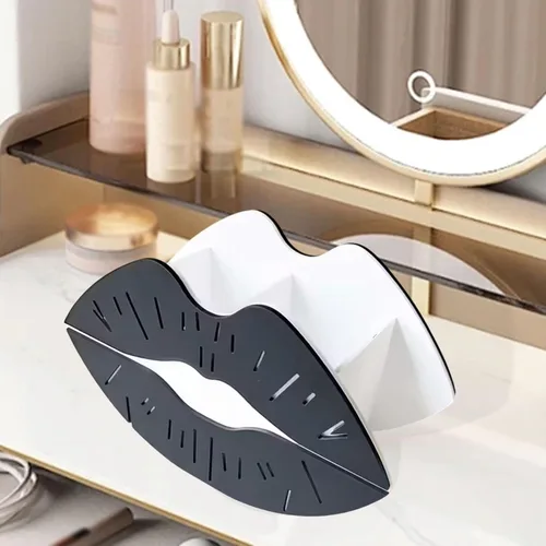 Vista 4 de Acrylic Makeup Brush Holder Organizer Decorative Makeup Organizer for Dressing Table Bathroom Countertop Vanity, Black
