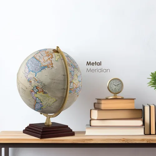 Vista 5 de Waypoint Geographic Atlantic Plus Globe, estilo océano antiguo, referencia actualizada para decoración del hogar y la oficina, 17 pulgadas de alto x