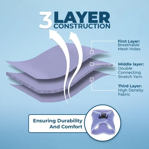 Vista 202 de Best Pet Supplies - Arnés de malla para todo tipo de clima, reflectante, antitirones, para perro y gato pequeño y mediano, con cierre de velcro