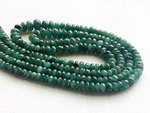 Vista 3 de Cuentas lisas de esmeralda natural de 14 pulgadas de 0.15 a 0.23 pulgadas para fabricación de joyas, cuentas de esmeralda, cuentas de esmeralda