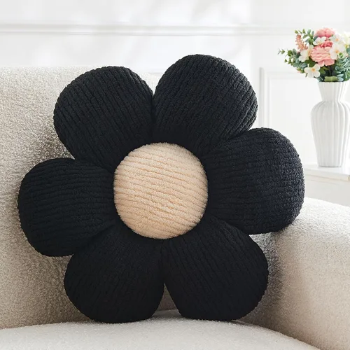 Vista 10 de Almohada en forma de flor rosa, cojín de suelo de 13.7 pulgadas, cojín de flor para sofá, sofá cama, almohada suave de margarita, cojín decorativo
