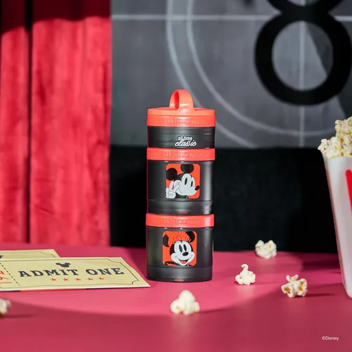 Vista 6 de Whiskware Disney Mickey Mouse y Amigos Recipientes para aperitivos apilables para bebés, niños pequeños y niños, 3 vasos apilables para aperitivos