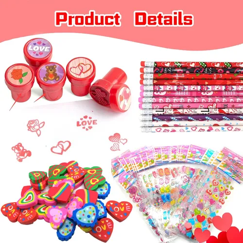 Vista 6 de 268 unidades de regalos para el día de San Valentín para niños, tarjetas a granel para el día de San Valentín para niños, bolsas de regalos