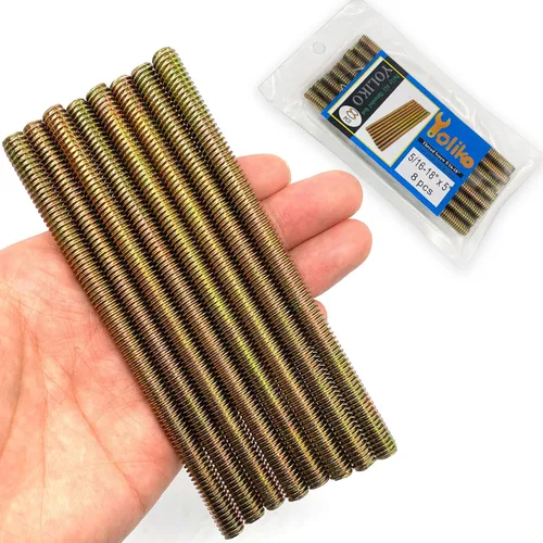 Vista 13 de 12 piezas de varilla totalmente roscada de zinc negro en carbono de acero con rosca larga de 1/4x2 para muebles, barandillas de jardín, montaje