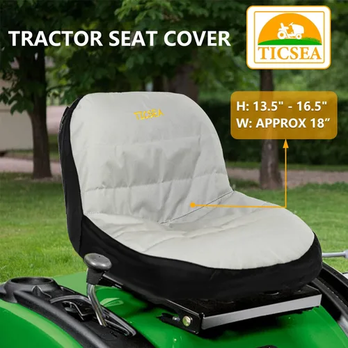 Vista 2 de Funda de Asiento para Cortacésped, Funda Impermeable para Asiento de Tractor que se Adapta a Respaldos de Asiento de Tractor de 13.5" - 16.5" H Sin