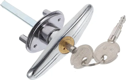 DOITOOL Kit de cerradura de puerta de garaje con manija en T con liberación de emergencia, ajuste universal, cerradura duradera fundida a presión