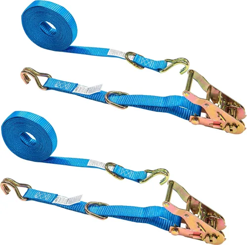 Vista 10 de US Cargo Control Correa de trinquete con gancho J de 1 pulgada x 20 pies, correas de trinquete de 1 pulgada con doble ganchos en J y anillos en D