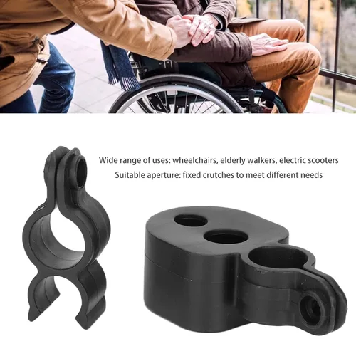 Vista 4 de Soporte para bastones, soporte para bastón para silla de ruedas, soporte duradero para sillas de ruedas, rodillos, scooters de rodilla, soporte