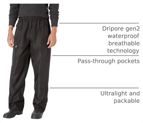 Vista 4 de FROGG TOGGS Java Toadz 2.5 Pantalón impermeable transpirable ultraligero para hombre Negro