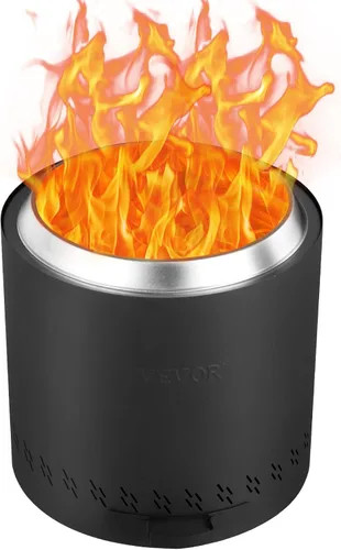 Vista 11 de VEVOR - Hoguera de 15 pulgadas sin humo, estufa de bonfíre, chimeneas de leña con bandeja de cenizas extraíble, interior de acero inoxidable SUS430